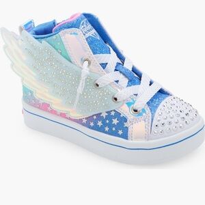 Skechers Kids' Sparkly Winged Sneakers - Blue and Pink